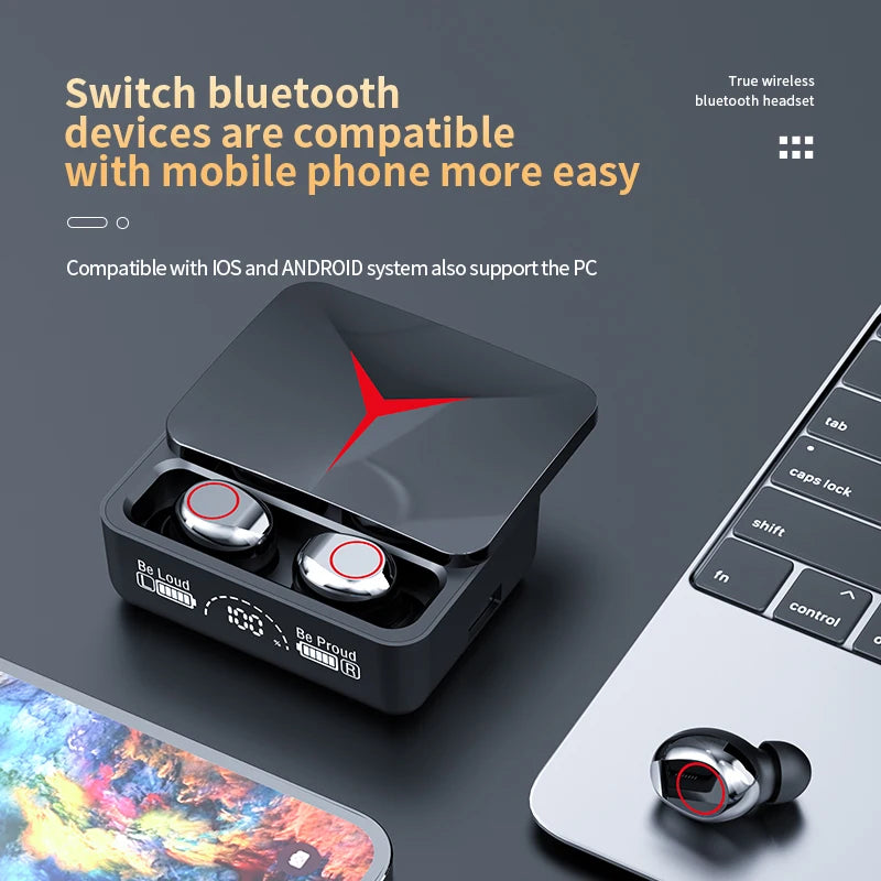 fones de ouvido Bluetooth 5.3 Touch Control Earphones Sport Earbuds HiFi Stereo Gaming Headset with Mic for Xiaomi